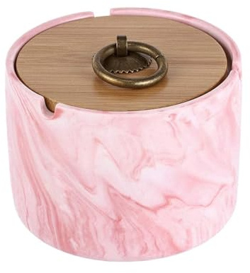 Rieort Rosa Aschenbecher, Keramik-Aschenbecher mit Deckel, Aschenbecher-Sets, Persönlichkeit, Leichter Luxus-Aschenbecher für den Außenbereich, tragbarer Aschenbecher für den Innenbereich