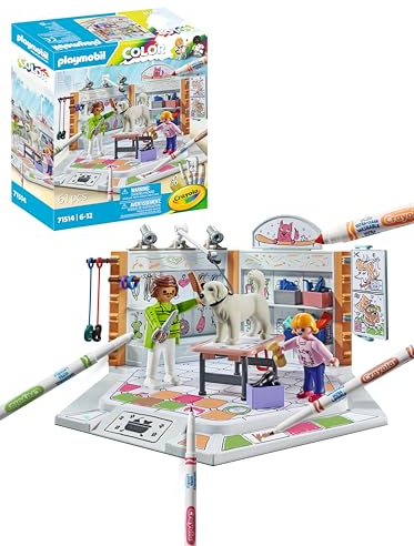 PLAYMOBIL Color 71514 Hundesalon, fantasievolles Styling beim Hundefriseur, mit wasserlöslichen Stiften, Schwamm und zahlreichem Zubehör, kreatives Spielzeug für Kinder ab 6 Jahren