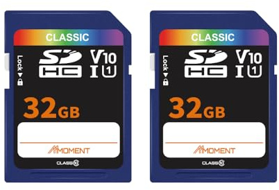 MMOMENT 32GB (2-Pack) Full-Size SDHC Card Compatible with Camera, PC, A1, UHS-I, U1, V10, Class 10, Read Speed Up to 97 MB/s,Write Speed Up to 25MB/s