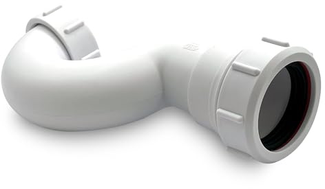 CranPlas CP109 | 40mm Bath Trap with 35mm Water Seal | Shallow Bath Waste Trap with Universal Outlet for Plastic, Copper or Lead Pipes | Leak-Resistant Compression Fittings