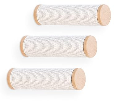 Petrebels Kletterwand, Katzentreppe Horizon 0930 (3-er Set), Kratzbaum Wand, Stufen Wandmontage, Holz Farbe Eiche-Rustikal Look