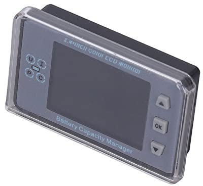 VAC8810F Voltmeter Coulometer, Battery Capacity Tester with 2.4 LCD Display, Wireless Monitor for Electric Vehicles, RV, Solar Systems (ABS/Stainless Steel) (100A)