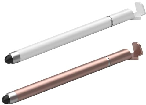 ZWWOGE 2 rotuladores para Tableta, lápiz óptico 2 en 1 con función de Soporte, no Necesita Recarga, Apto para Todas Las tabletas/Smartphones, Apple iPad, iPhone, etc., Negro/Blanco