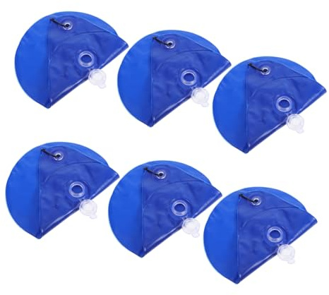 TOYANDONA 6piezas Bolsa De Agua para Piscina con Ganchos De Colgantes Resistentes Fugas para Cubrir Piscinas Elevadas y Proteger Invierno Color Azul Oscuro