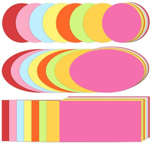 816 Moderationskarten, 3 Formen, 8 Farben, Blanko Karteikarten | Dickes Papier, beidseitig beschreibbar, für Schule, Büro, Seminare, Präsentationen, leicht und tragbar