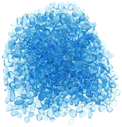 IMIKEYA Galets Décoratifs Aquarium Bleus de Verre pour Vase Remplissage Pot Ornement Naturel pour Aquarium et