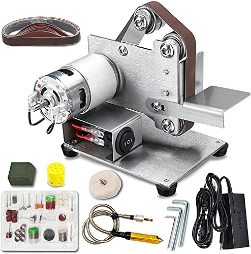 Ryanong Smerigliatrice a nastro elettrica da tavolo multifunzione fai da te kit di smerigliatrice per smerigliatrice per smerigliatrice da banco per la lavorazione del legno in resina