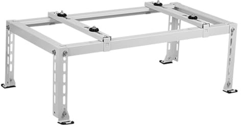 Soporte de suelo resistente para aire acondicionado mini split sin conductos, base de soporte universal de condensador de CA para exteriores, soporte de suelo de doble capa antivibración