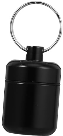 Kisangel Portable Aluminum Alloy Earplug Case with Keychain, Waterproof Hard Earbud Storage Organizer for Travel and Outdoor Activities, Black