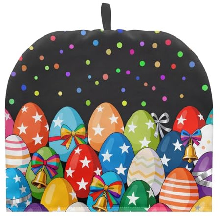 Eheartsgir Colorful Eggs Tea Cosy Breakfast Warmer, Dustproof Washable Kitchen Teapot Protective Cover Insulation and Keep Warm, Home Kitchen Table Accessories Both Sides Can Be Used