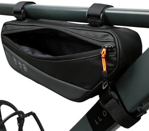 Ramväska cykel 1,8 l, cykelväska ram med sidoficka, cykel triangelväska, reflekterande cykel ramväska, vattentät ramväska för mountainbike vägcykel e-cykel gravelbike