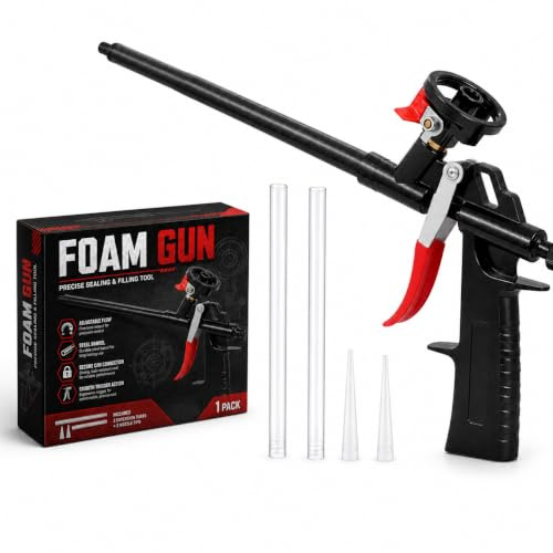 CEYOME Foam Gun, Professional Expanding Foam Gun | Adjustable Flow Valve, Steel Barrel, Drip-Control Trigger for Filling, Sealing, Insulation and Caulking