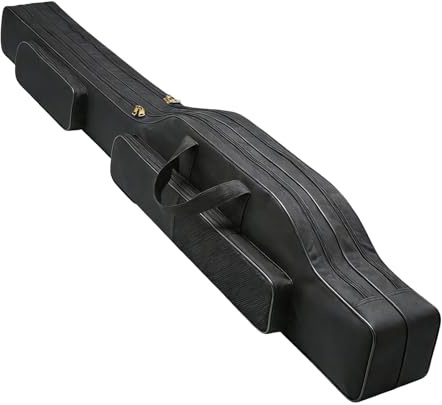 Waufoae Fourreau Canne à Pêche 150 cm, Sac de Pêche 3 Couches, Housse pour Cannes à Pêche Portable Pliable, Sac Canne a Peche,Sac de Rangement pour Matériel de Pêche en Tissu Oxford