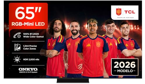 TCL 65RM7L – Smart TV RGB‑Mini LED 4K HDR10+ da 65, 2.000nit | 1,344 Precise Color Zones, Dolby Vision IQ & Atmos, 2.1 Onkyo Sound, Game Master, 144Hz VRR, Apple AirPlay 2