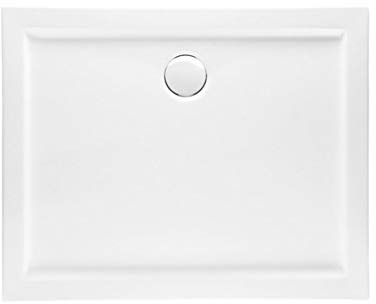 VBChome Duschwanne 110 x 90 x 5,5 cm sehr Flach Sanitär-Acryl Hochwertige Glasfaser verstärkte Wanne Form: Rechteck Eckig Weiß Alpineweiß Hochglanz Aufbau-Höhe: 3,5 cm
