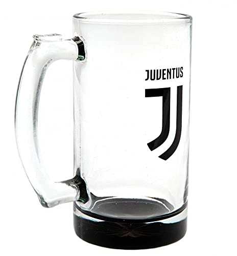 Juventus FC Cresta Vetro Boccale da Birra (Taglia unica) (Trasparente, Nero)