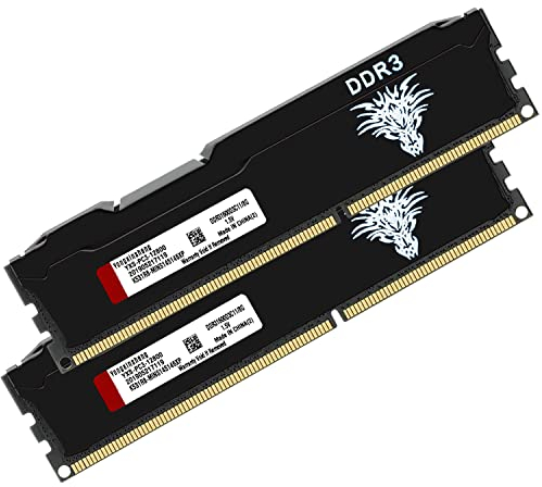 DDR3 16GB Kit (8GBx2) Desktop RAM 1600MHz PC3-12800 UDIMM Non-ECC Unbuffered 1.5V 2Rx8 Dual Rank 240 Pin CL11 PC Computer Memory Upgrade Module Arbeitsspeicher (Schwarz)