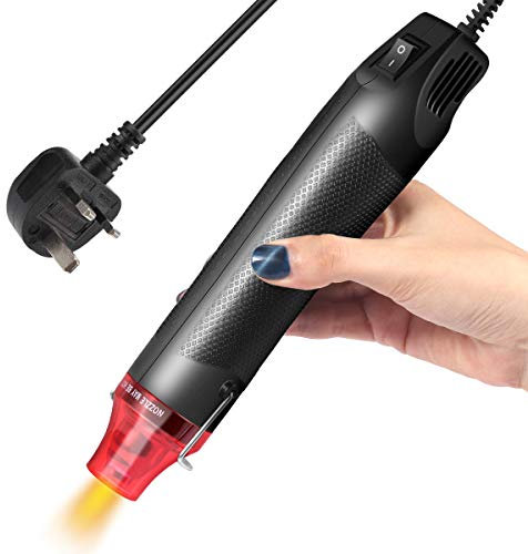Luatuer Heat Gun, Mini Hot Air Portable Multi-Function Hand-held Electric Tool for DIY Craft Embossing, Shrink Wrapping, Drying Paint & Phone Repair, Black997, 5.2 x 8.4 x 26.8 cm