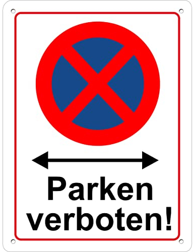 Pubblimania Absolutes Halteverbot! | Parken verboten! Schild 3mm Aluminium Alu-Verbundplatte Parkverbots-Warnschild (Cm 30x40)