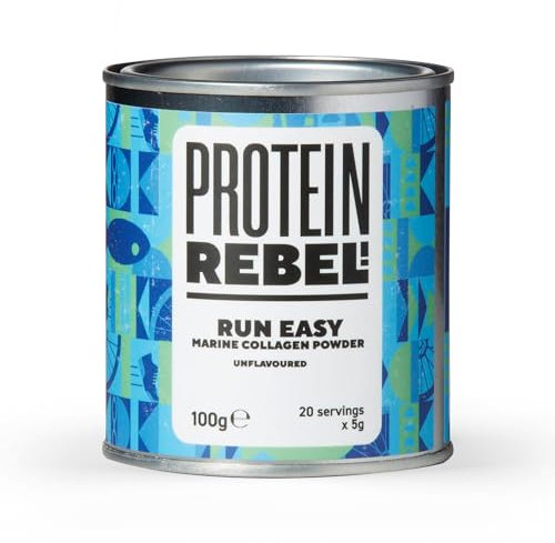 Marine Collagen Powder - No Aftertaste, 20 Servings of Pure Collagen - Hydrolysed Marine Collagen Supplements for Running Nutrition, Joints, Skin, Hair & Nails - Run Easy by Protein Rebel (20 Uses)
