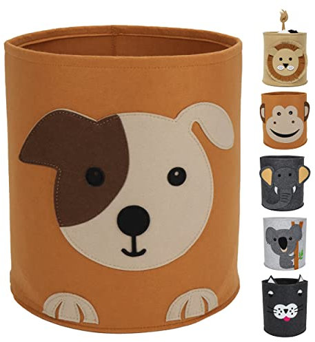 Spielzeugkorb Kinder - Aufbewahrungskorb Kinderzimmer - Wäschekorb Kinderzimmer - Spielzeugtruhe (Hund)