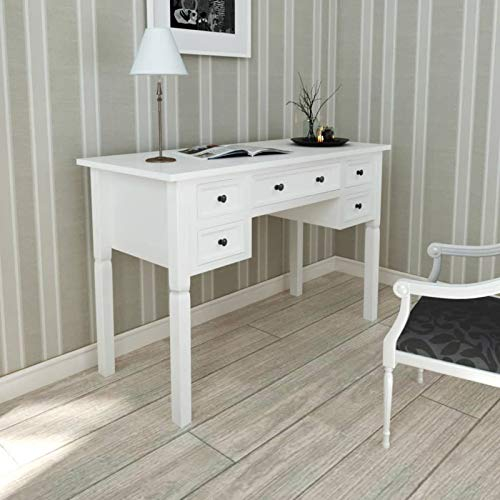 ShCuShan WeißEr Schreibtisch Mit 5 Schubladen Schreibtisch Mit Schubladen Computertisch Mit Schubladen Office Table Schreibtische