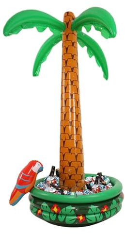 Youngwier Aufblasbare Palme Bierkühler 160 cm x 70 cm Palmen Kühler Eiskübel Dekoration Für Pool Hawaii Mehrfarbig