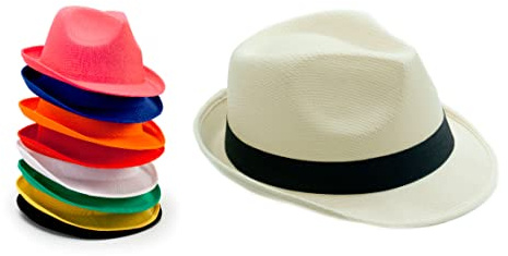 SILABA TONICA Sombreros Fiesta - PACK 10 Sombreros de Colores para Hombre y Mujer - Elige el Color de la Cinta del Gorro (surtido de colores)