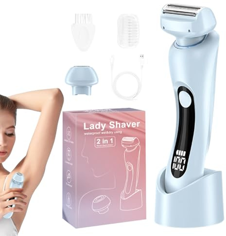 Lady Shavers For Women - Bikini Trimmer Women | Electric Lady Shaver | Imperméable, Rechargeable | Épilateur De Rasoir À Cordon Pour Ligne Bikini, Visage, Corps | Électriques Pour Femmes - 2 En 1 Don