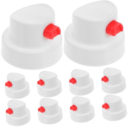 OSALADI Boquillas Para Aerosol Para Pintura Aerosol Rust-, Juego De 10 Piezas Blancas Botón De Pulverización Abanico, Para Artistas De y Retoques Pintura, Uso Artístico y Profesional