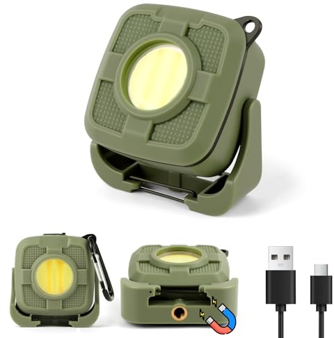 URAQT Mini Torcia Elettrica a LED, 5 Modalità 4 colore Mini Torcia Portachiavi, Luce Magnetico Multifunzione,500 Lumen, IP44 Impermeabile, Aspirazione magnetica e gancio, per Campeggio/Emergenza