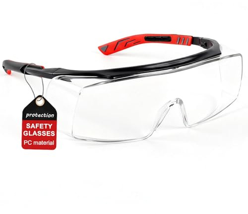 Gykutix Occhiali Protettivi da Lavoro, Occhiali di Sicurezza con Antiappannamento, Antigraffio Occhiali da lavoro Trasparenti, pper Costruzione Laboratorio