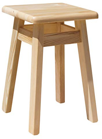 k koma Taburete de madera de pino macizo (pino barnizado)