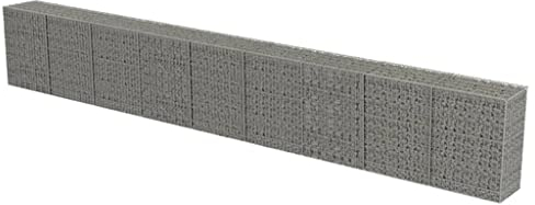 vidaXL Gabbione in Acciaio Zincato 900x50x100 cm Muro Parete Pietre Recinto