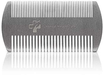 General Healthcare Metal Stainless Steel Hair Comb - Dual Action Lice, Hair, Beard