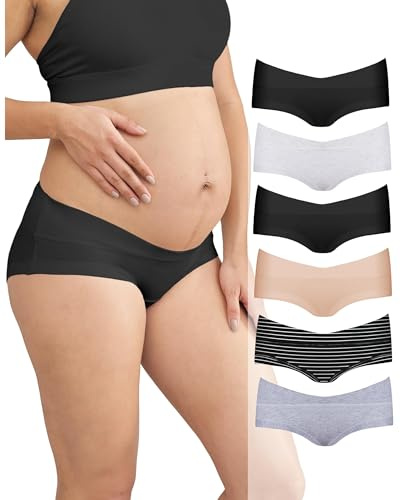 Intimate Portal Maternity Knickers Under Bump Pregnancy Postpartum Underwear Women Knickers 6-Pk Essentials L