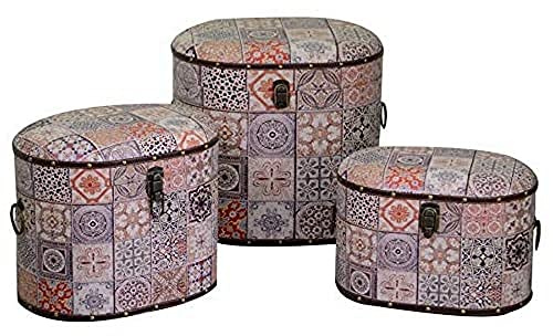 Vacchetti 3813610000 set med 3 resväskor i syntetiskt läder, flerfärgad, medium,