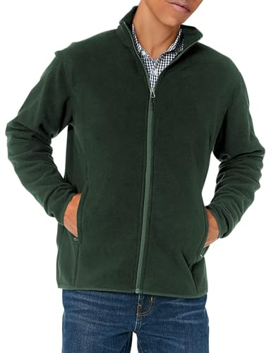 Amazon Essentials Men's Full-Zip Fleece Jacket (Available in Big & Tall), Forest Green, L