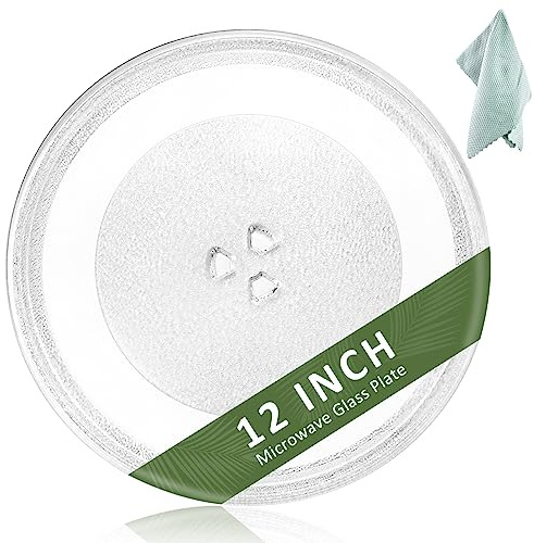 12 inch Microwave Glass Plate Replacement for Whirl-pool Microwave Glass Turntable Plate W10337247 WPW10337247 W11367904 W11335034 W11291538 W11443145 and other 1.5 & 1.7 Cubic Foot by Fetechmate