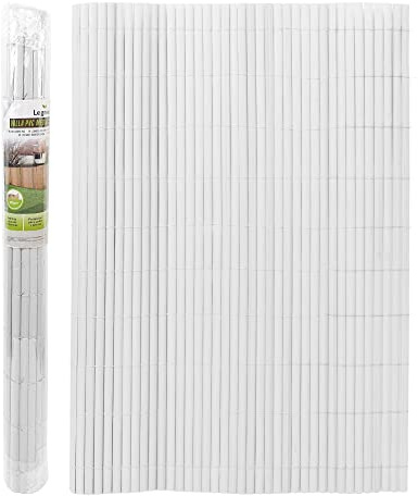 The Secret Home – Cañizo PVC de Media Caña - Densidad 900 g/m2 -Largo. 3 m x Alto. 1,5 m – Color Blanco - Valla de Ocultación Resistente - Protección Visual Privacidad para Jardín, Balcón o Terraza