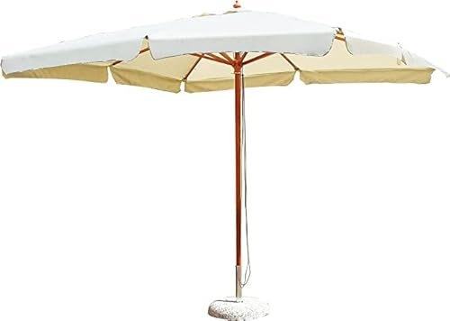 Gruppo Maruccia - Ombrellone da Giardino in Legno - Struttura con Palo Centrale e Stecche Maggiorate - Tetto Idrorepellente - Misura 3 x 3 Metri (Ecrù)