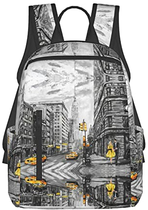 EVANEM Goat Fashion Schulterrucksack - Leichter und bequemer Freizeitrucksack für Schule, Arbeit, Reisen, Love from New York, One size