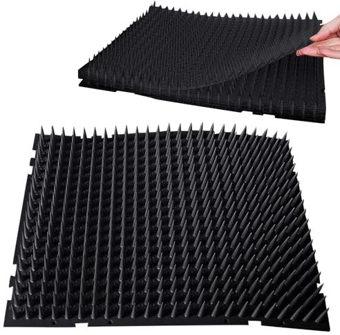 Katzenabwehrmatte für den Außenbereich,8 Stück 34 * 42cm Abwehr Gegen Katzen Wiederverwendbar Abschreckungsmatten für Katzen und Hunde,Abschreckungstraining Spike-Mattengeräte