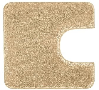 Kleine Wolke WC-Vorleger Meadow Bahamabeige 50 x 50 cm mit Ausschnitt | OEKO-TEX zertifiziert, rutschhemmende Unterseite, für Fußbodenheizung, maschinenwaschbar, 100% Polyester