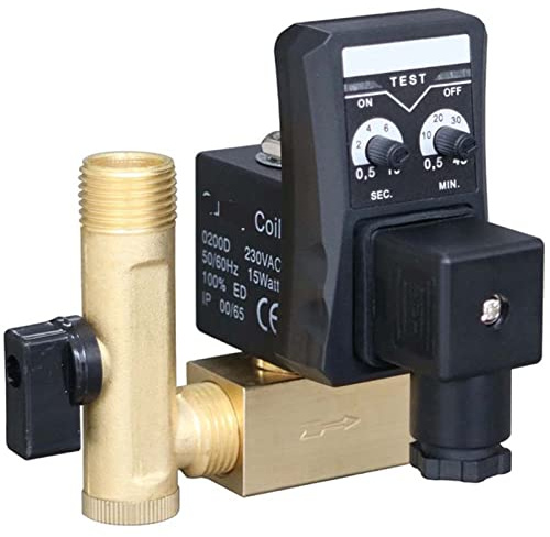 Temporizador eléctrico Dn15 de 1/2 pulgadas, válvula de agua automática, válvula de drenaje electrónica solenoide for compresor de aire, condensado, 1 Uds.