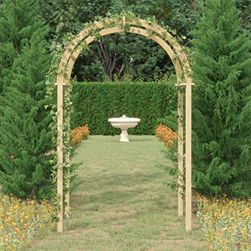 ARKEM Arco de Madera de Pino Macizo impregnado 141x97x243 cm Trepador Rosas Cenador Pérgola Jardín Patio Terraza Balcón Exteiror Decoración