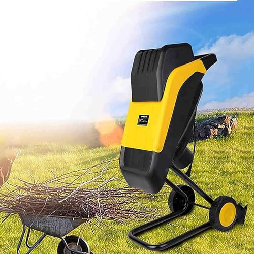 2500W Electric Garden Shredder Wood Chipper 35mm Chipping Width 230V 20m Cable Length, Leaf Tree Branch Shredder for Wood and Tough Garden Debris