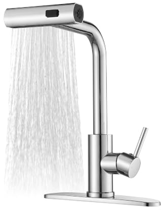 Kitchen Faucets with Pull Down Sprayer,Waterfall Kitchen Sink Faucet,Commercial Utility Stainless Steel Kitchen Faucets,Single Handle Kitchen Sink Faucet with Pull Down Sprayer for 3 Function