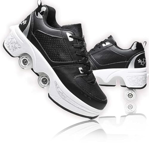 Shoes with Wheels for Girls, Shoes Roller Skates, Skateboard Shoes for Girls Boys, Roller Shoes Hidden Wheels, Multifunctional 4 Wheel Shoes for Men, Women and Children