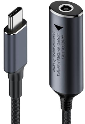 NFHK Cable DC Jack 4.5X3.0mm Input to USB-C Type-C Power 140W Charge Cable for Laptop Phone PD9V 5V 20V